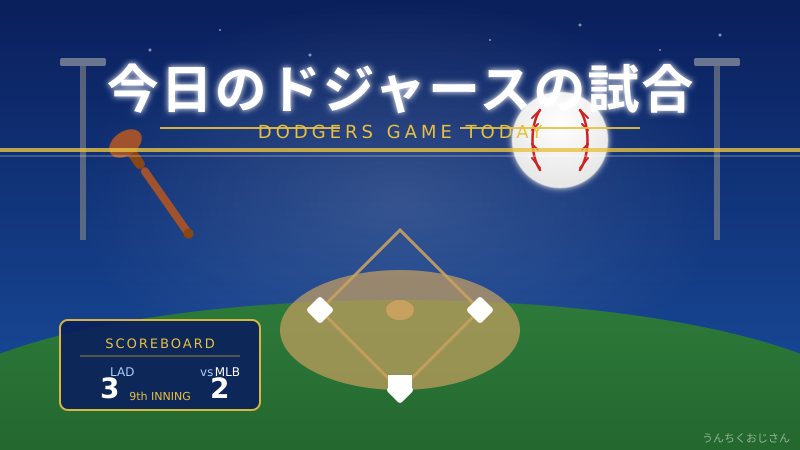 ドジャースの試合、おじさん的完全解説まあちょっと聞いてくれよ
