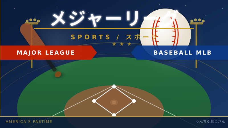 メジャーリーグの裏側、おじさんが全部教えてあげよう