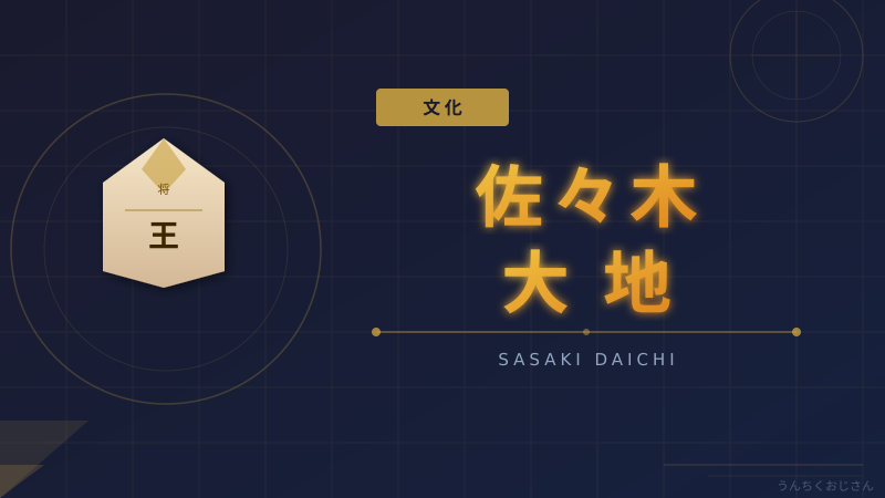 佐々木大地七段と羽生九段の一戦、おじさんが将棋界の熱い話を語ろう