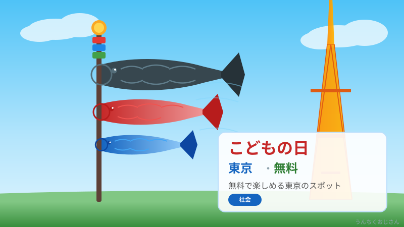 こどもの日の東京、実は0円で遊び尽くせるんだぞ！